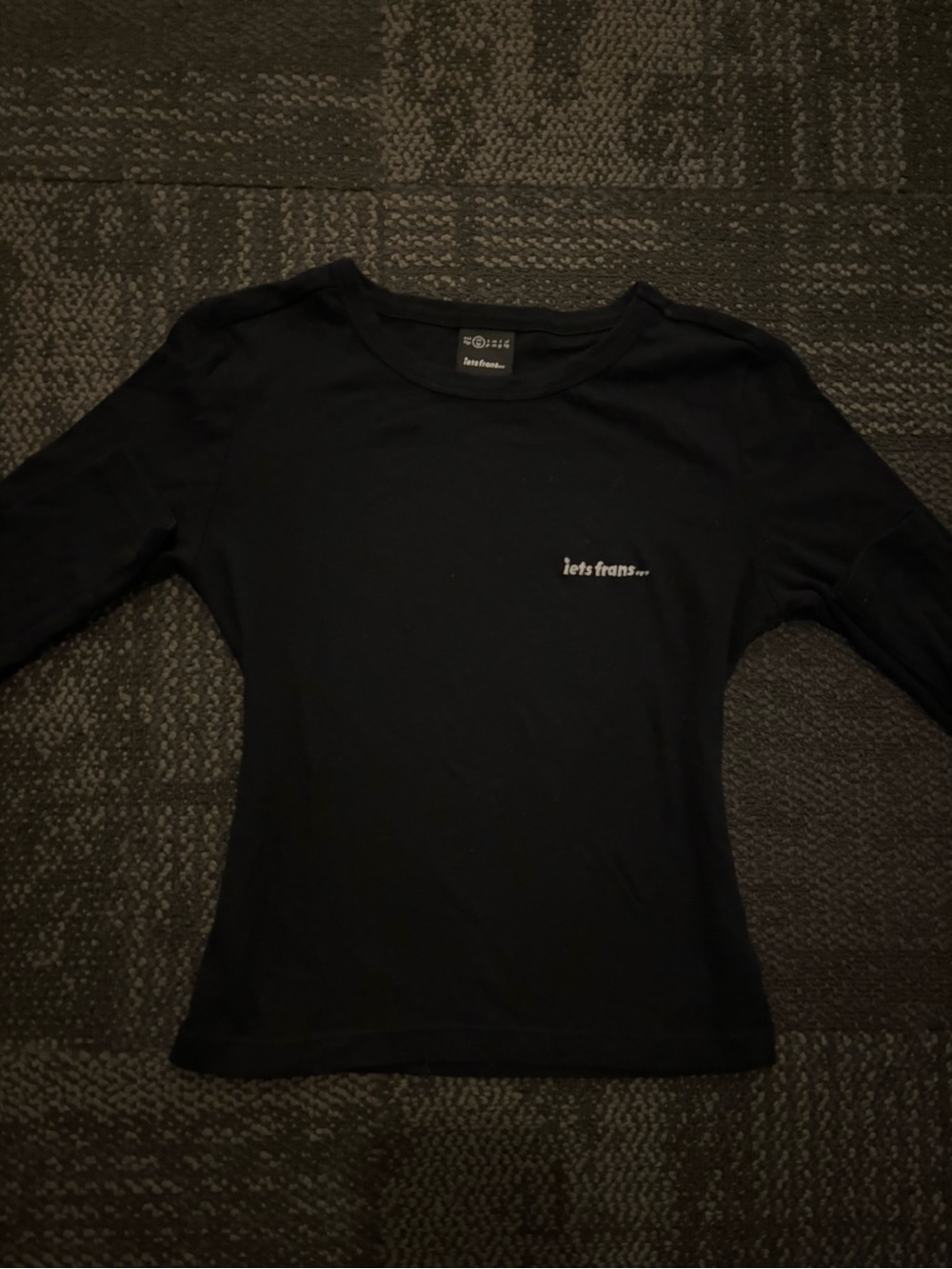 Urban Outfitters Black Long Sleeve Kids Tee with Small Chest Script